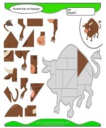 Puzzle Kes Yapıştır Çalışma Sayfaları
